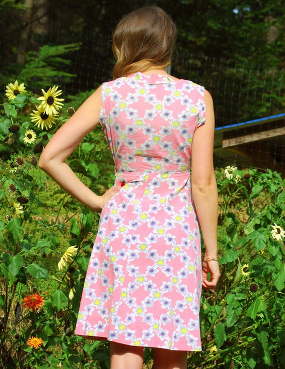 Vintage 1950s Dress, SMALL 50s Cotton Dress, Pink… - image 3