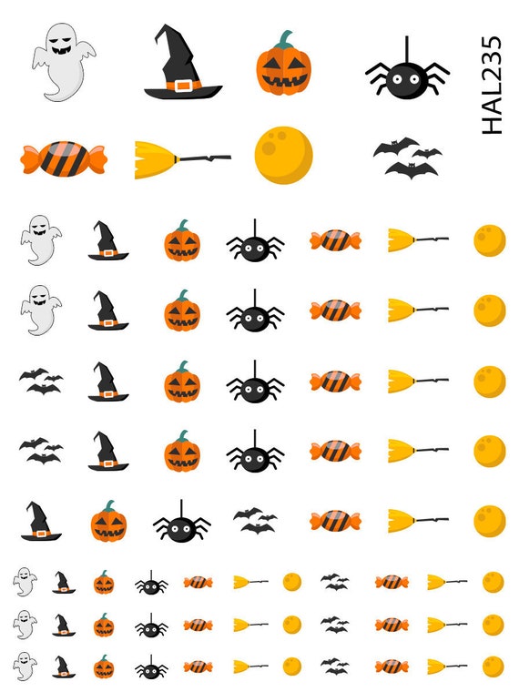 Witches Ghosts And Pumpkins Oh My Halloween Nail Etsy