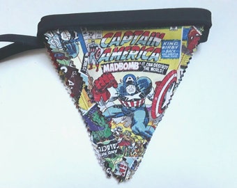 Superhero Birthday Party Banner, Marvel Comic Book Bunting, Avengers Fabric Pennant Flag Banner, Party Decoration, Room Decor, Photo Prop