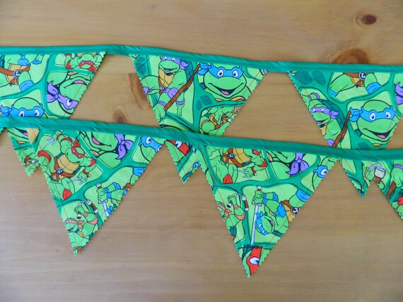 Ninja Turtle Birthday Banner Pennant Flag Bunting Photo Etsy