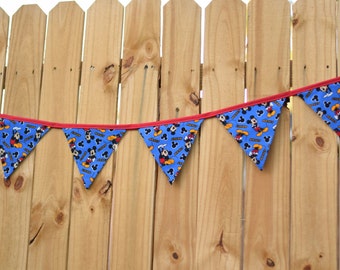 Mickey Mouse Birthday Banner, Disney Birthday Party Bunting, Party Decoration, Photo Prop, Room Decor