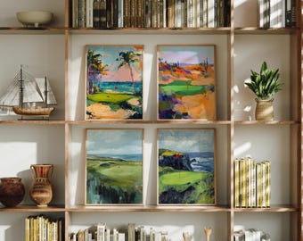 Golf Course Landscape Art Print Set: Around the World Series (Digital Download)
