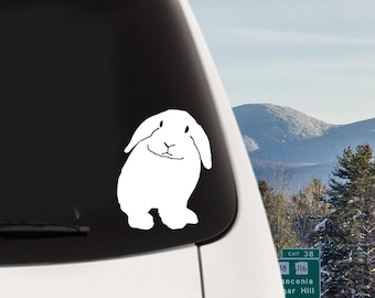Lop Ear Bunny Rabbit Custom Vinyl Decal Sticker - Choose your Color and Size - bunny sticker - bunny decal - lop bunny - lop rabbit