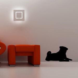 Pug v2 Dog Silhouette Wall Decal - Choose your Size and Color - dog wall decal - dog wall art - pug mom - pug life - pug lover - pug dad