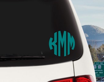 Custom Circle Monogram Vinyl Decal Sticker c1 - Choose your Size, Color and Initials - personalized decal - circle monogram - car monogram