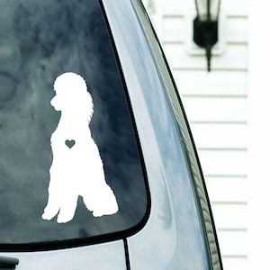 Poodle with heart version 5 Custom Vinyl Decal Sticker - Choose your Color and Size