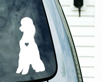 Poodle with heart version 5 Custom Vinyl Decal Sticker - Choose your Color and Size