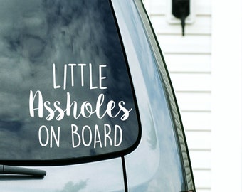 Little Assholes On Board Custom Vinyl Decal Sticker - Choose your Color and Size - Mom Car Decal - Minivan Decal - Funny Mom Decal Mom Life