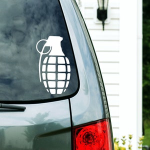 Grenade Custom Vinyl Decal Sticker - Choose your Color and Size - truck decal - military decal - grenade sticker - hand grenade