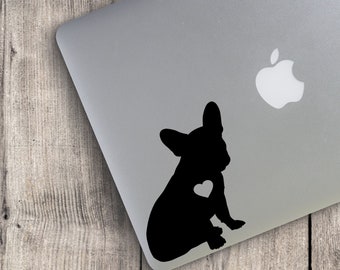 french bulldog v1 with heart cutout, frenchie decal, frenchie sticker, love french bulldogs, frenchie car window sticker, frenchie car decal