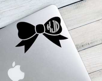 Bow Monogram Custom Vinyl Decal Sticker - Choose your Color and Size - DIY Tumbler Decal - Laptop Decal - Car Window Decal - Bows