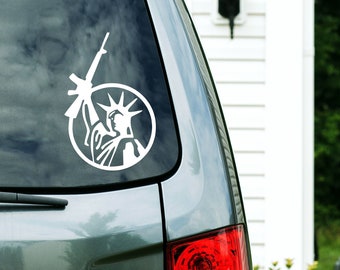 Statue of Liberty with Gun Sticker, pro gun sticker, pro gun decal, 2nd amendment decal, gift for dad, liberty or death, fathers day