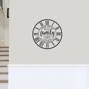 Time Spent with Family is Worth Every Second Wall Decal - Choose your Size and Color - Family Wall Art - Family Quote Decal
