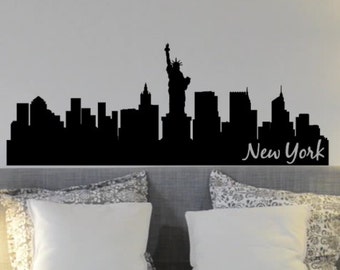 New York City Skyline Wall Decal - Choose your Size  - nyc skyline art - skyline art - new york skyline - new york art - skyline silhouette