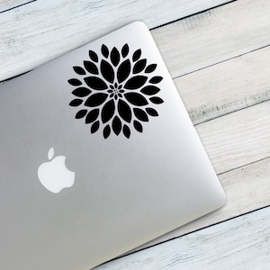 Dahlia Flower Custom Vinyl Decal Sticker - Choose your Color and Size - Flower Decal - Flower Car Decal - Flower Laptop Decal - Dahlia Decal