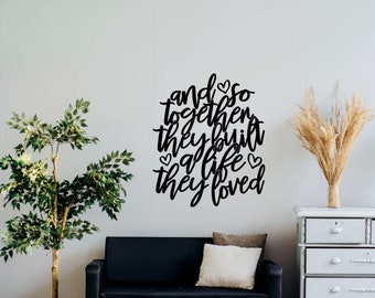 And So Together Quote Wall Decal - Choose your Size and Color - Stairway Wall Decal - Family Wall Art - Newlyweds Wall Decal - Bedroom Decal