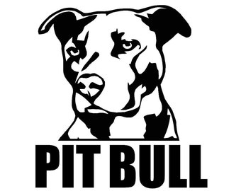 Vinyl Decal - Pit Bull Dog Breed Custom  Vinyl Decal Sticker - Choose your Color and Size