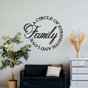 Family Circle of Strength and Love Wall Decal - Choose your Size and Color - Stairway Wall Decal - Family Wall Art - Family Vinyl Decal