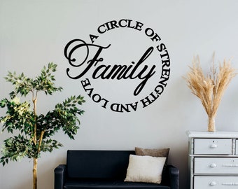 Family Circle of Strength and Love Wall Decal - Choose your Size and Color - Stairway Wall Decal - Family Wall Art - Family Vinyl Decal