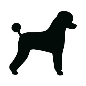 Basic Standard Poodle Dog Breed Silhouette Custom  Vinyl Decal Sticker - Choose your Color and Size