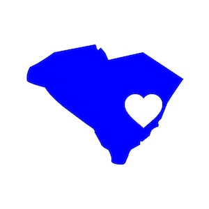 I Love South Carolina Custom Die Cut Vinyl Decal Sticker - Choose your Color and Size