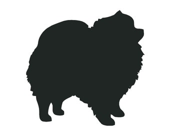 Pomeranian Dog Breed Silhouette Custom  Vinyl Decal Sticker - Choose your Color and Size