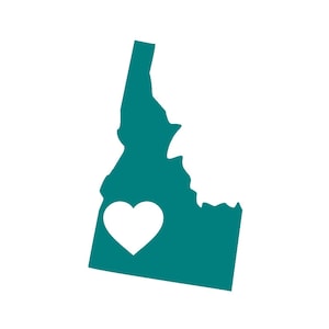 I Love Idaho Custom  Vinyl Decal Sticker - Choose your Color and Size