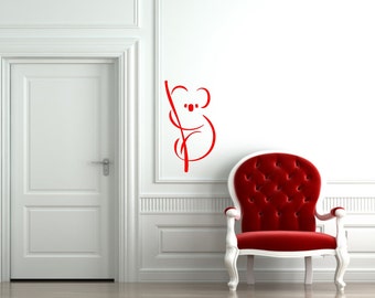 Abstract Koala Custom Wall Decal - Choose Your Size and Color