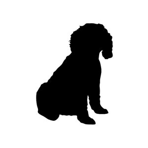 Cockapoo Sitting Mixed Dog Breed Silhouette Custom  Vinyl Decal Sticker - Choose your Color and Size