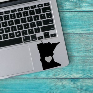 I Love Minnesota Custom Vinyl Decal Sticker - Choose your Color and Size - Minnesota Heart - Minnesota Home State - Minneapolis Decal