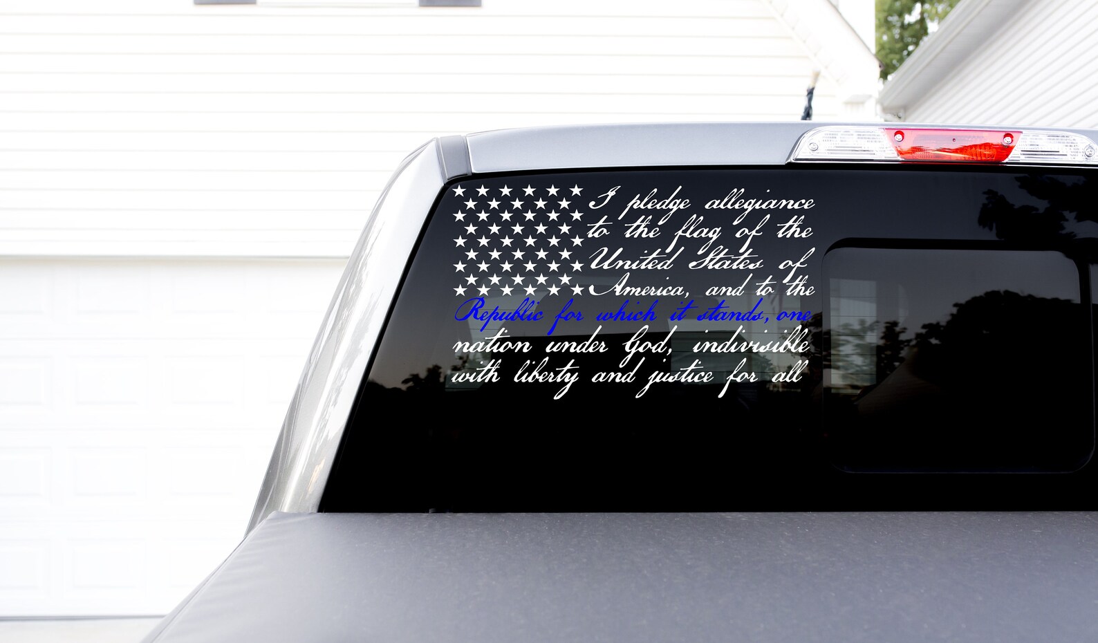 Thin Blue Line American Flag Pledge of Allegiance Custom Vinyl | Etsy
