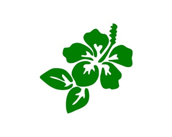 Hibiscus Flower v2 Custom  Vinyl Decal Sticker - Choose your Color and Size