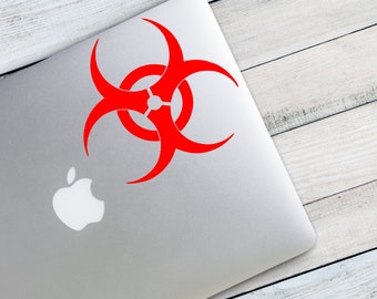 Vinyl Decal - Biohazard Custom Vinyl Decal Sticker - Choose your Color and Size - Halloween Decal - Binder Decal - Car Window Decal