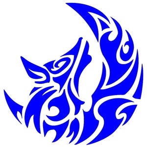 Tribal Wolf and Moon Custom  Vinyl Decal Sticker - Choose your Color and Size