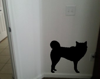 LIFESIZE Akita Dog Silhouette Wall Decal - Choose your Size & Color