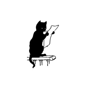 Cat Reading Custom  Vinyl Decal Sticker - Choose your Color and Size