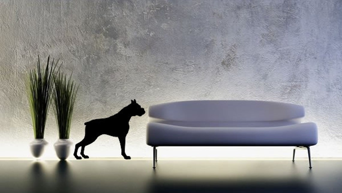 LIFESIZE Boxer Dog Silhouette Wall Decal Choose Your Size & Etsy