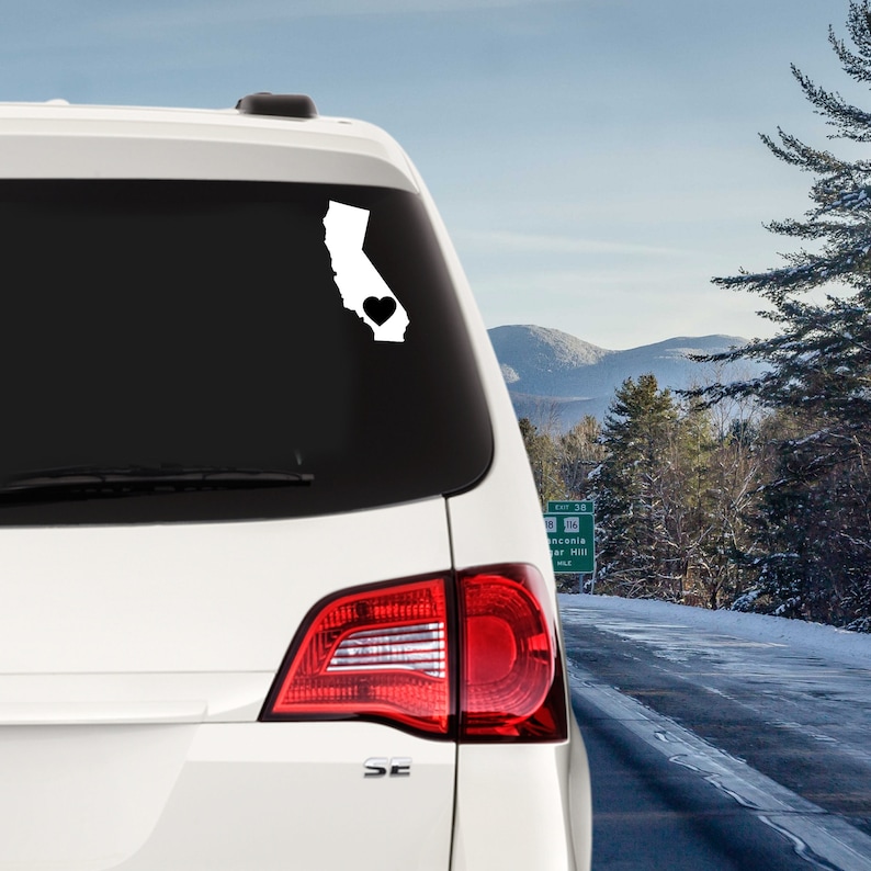 I Love California Custom Vinyl Decal Sticker - Choose your Color and Size - California Native - California Decal - California Sticker image 1