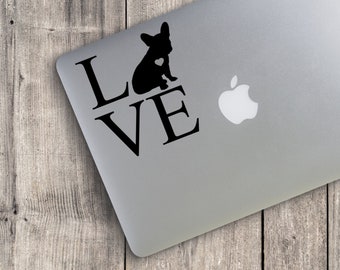 french bulldog v1 LOVE, frenchie love, frenchie sticker, love french bulldogs, frenchie car window sticker, frenchie car decal