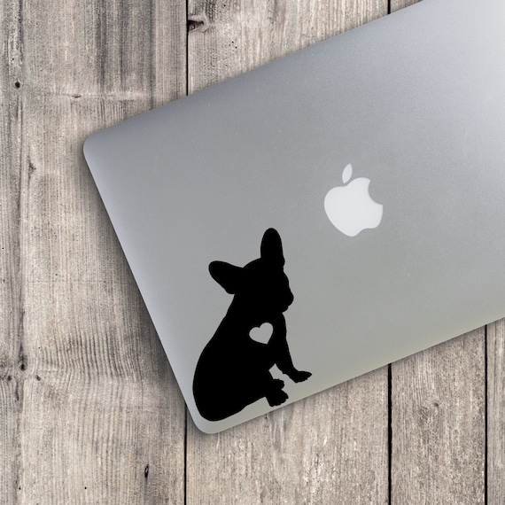 French Bulldog V1 With Heart Cutout Frenchie Decal Frenchie Etsy