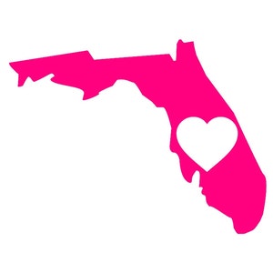 I Love Florida Custom  Vinyl Decal Sticker - Choose your Color and Size