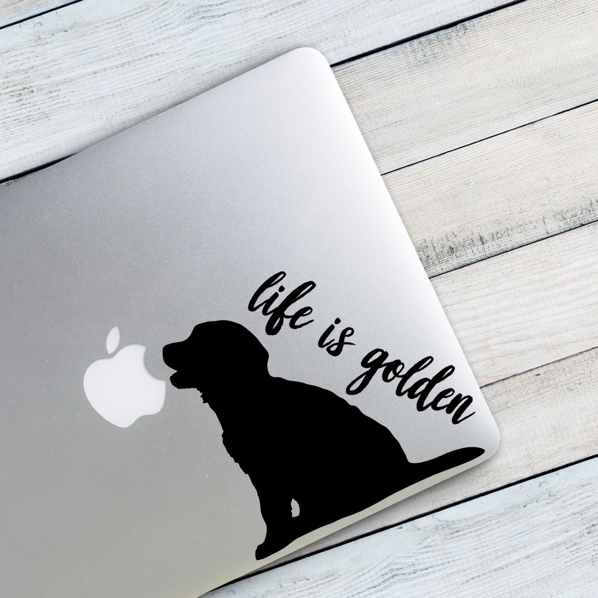 Life is Golden Golden Retriever Puppy Dog Breed Silhouette Custom Vinyl ...