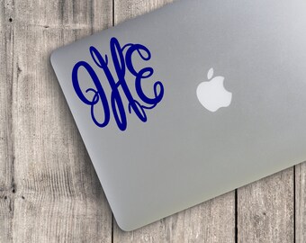 Custom Basic Monogram  Vinyl Decal Sticker - Choose your Size, Color and Initials