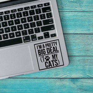 I'm A Pretty Big Deal to My Cats Custom Vinyl Decal Sticker - Choose your Color and Size - gift for cat lover - cat lover decal - cat mom