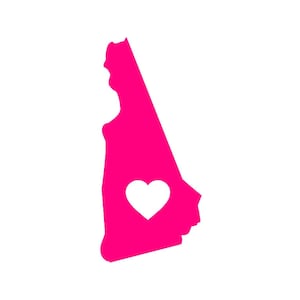 New Hampshire Love Custom  Vinyl Decal Sticker - Choose your Color and Size