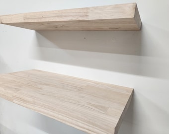 WHITE OAK Floating Shelves 1.5" thick, Heavy-Duty Shelf for Kitchen, Living Room, Bathroom etc.