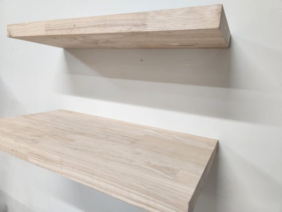 WHITE OAK Floating Shelves 1.5" thick, Heavy-Duty Shelf for Kitchen, Living Room, Bathroom etc.