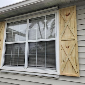 Farmhouse Custom Shutter Framed X Style Made out of Exterior Wood READY for STAIN Shutter, The price is for 1 (One), Shutter Sold by Pieces