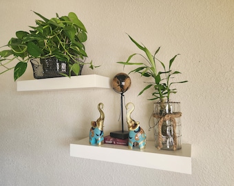 Estante flotante moderno de 6,35 cm de grosor, negro o blanco, con longitud personalizada.