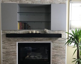 MODERN Fireplace Mantel any SIZE and COLOR Modern Floating Mantle Shelves, Custom Floating Ledge Fireplace Mantel Shelf Kitchen Mantel Shelf